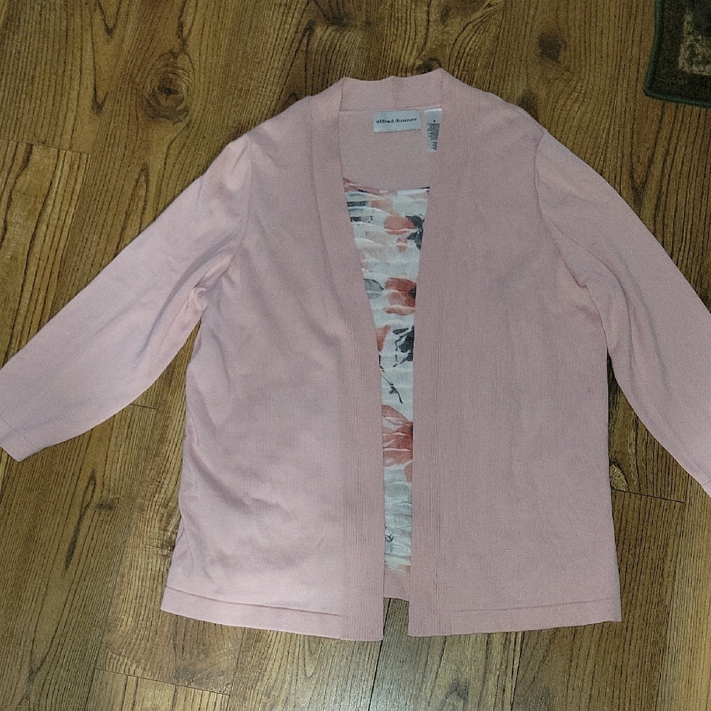 Alfred Dunner Pink Cardigan Sweater